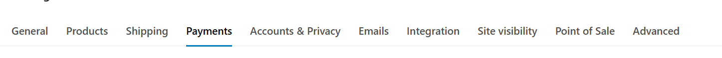 WooCommerce Payments Tab